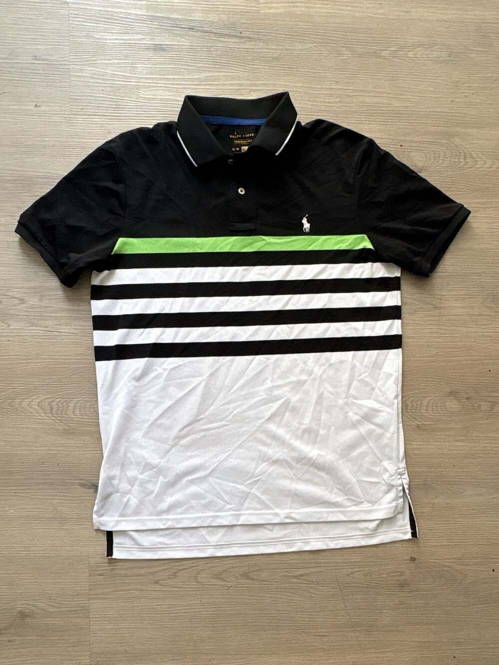 Polo Ralph Lauren Performance Striped Short Sleeve Golf Polo Shirt Size M 2000s